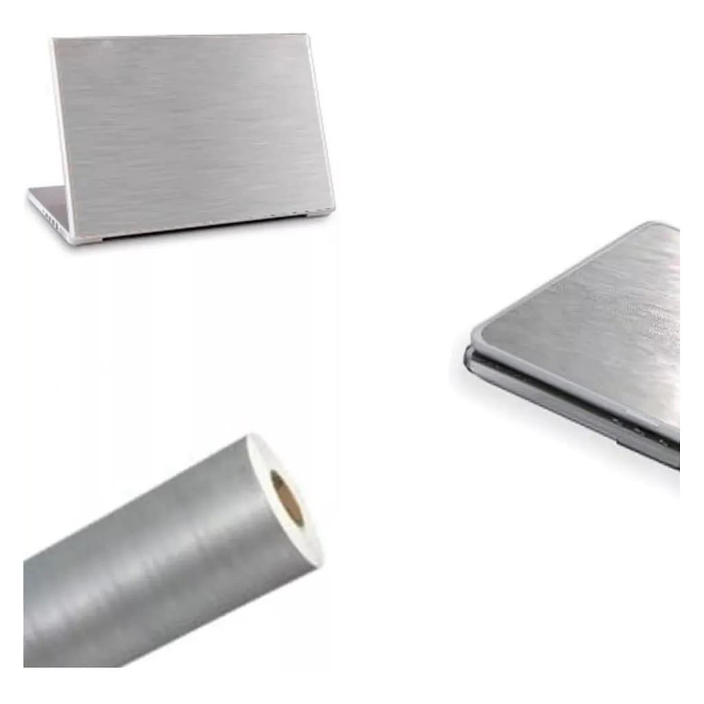 Adesivo Aço Escovado Inox Para Notebook Moveis - 2m x 50 cm.
