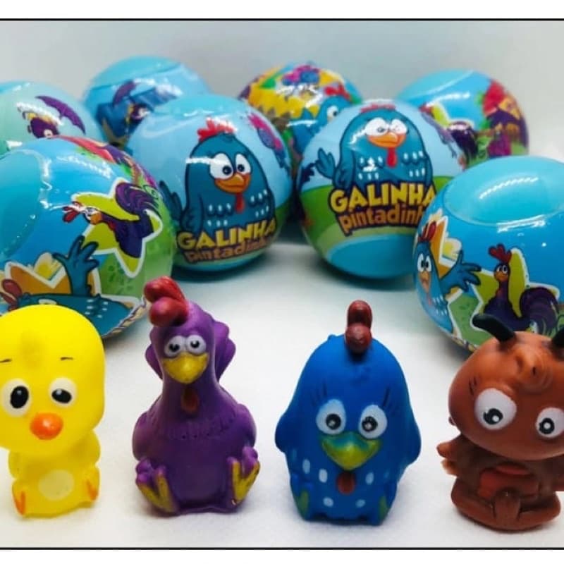 Galinha Pintadinha dedoche encapsulado e envelopado , 2 polegadas, unidade avulsa .