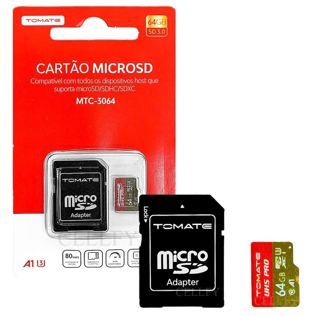 Cartão Memória Micro Sd 64gb Tomate Classe Ultra 80mb/s Classe 10