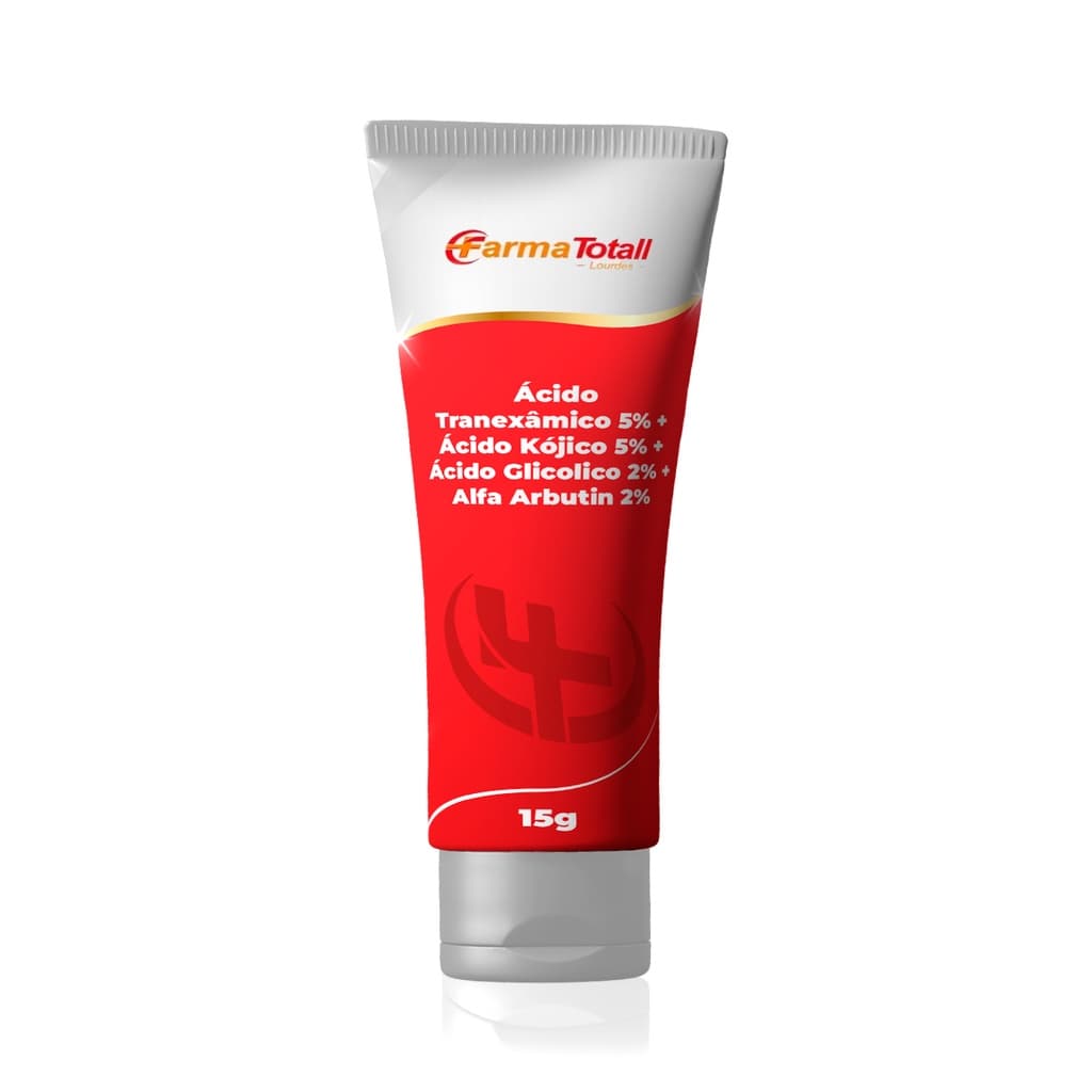 Ácido Tranexâmico 5% + Ácido Kójico 5% + Ácido Glicolico 2% + Alfa Arbutin 2% Gel Creme 15g