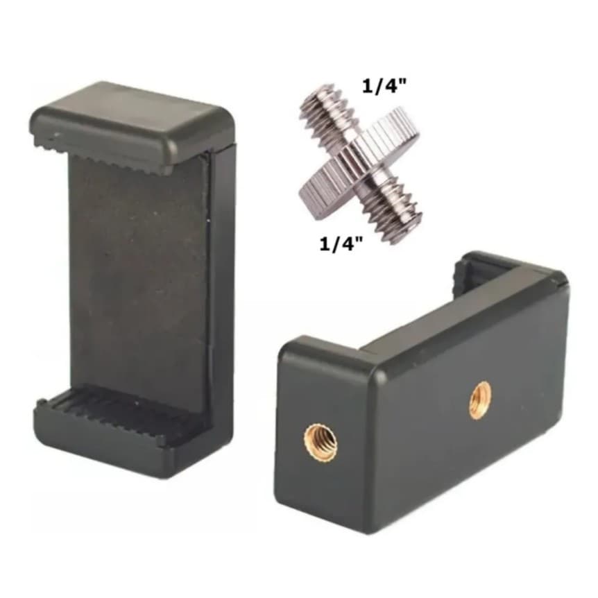 Suporte Celular Clip Parafuso Rosca 1/4 Tripé para Ring Light 16cm 26cm 30cm anel led