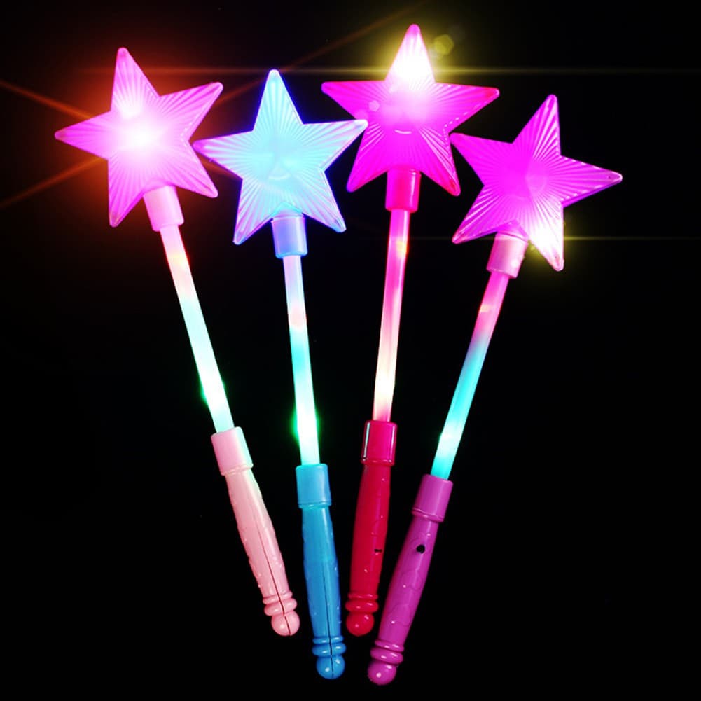 Brinquedo De Bastão De Fada Em Forma De Estrela Com Luzes LED Para Meninas