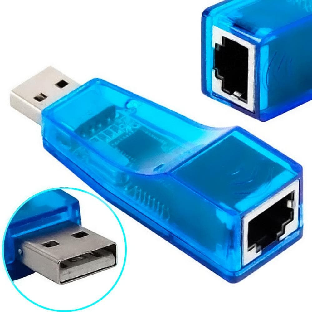 Adaptador USB 2.0 P/ Rede RJ45 Chipset Realtek 10/100Mbps