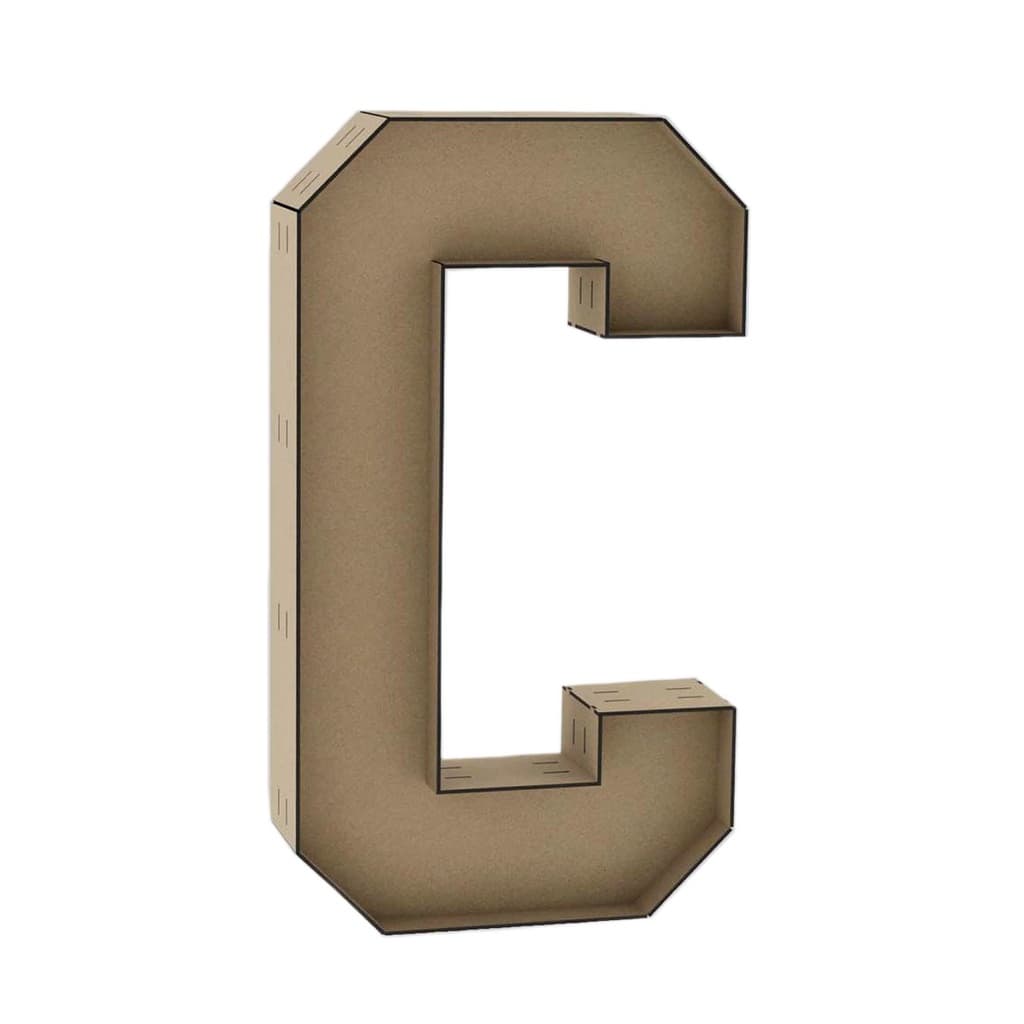 Letra Caixa C 30cm MDF Decoração Festa Nome Palavra Número