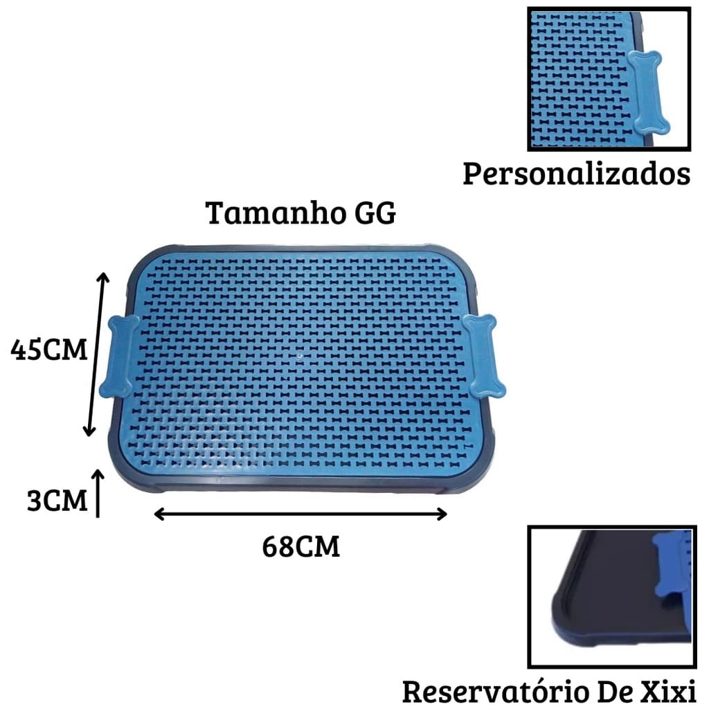 Sanitário Canino Tapete Higiênico Xixi Pet Modelo Grande 68x45cm