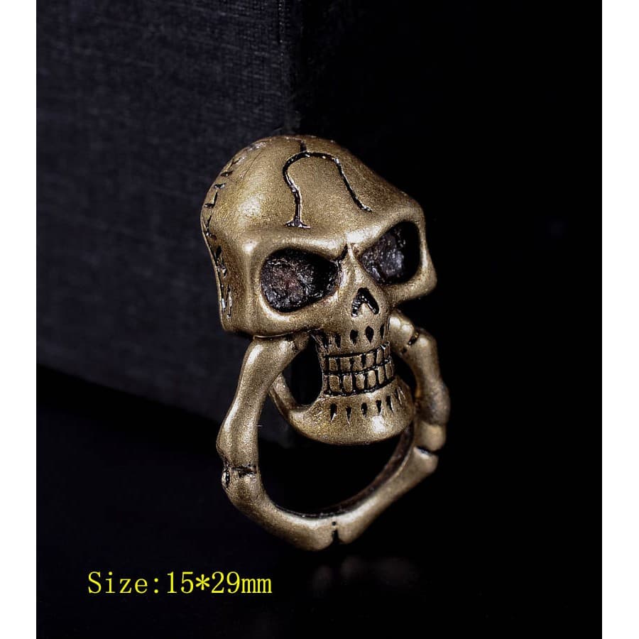 5X Retro Latão Crânio Osso Anel Carteira Corrente Conector Bolsa De Couro Concho