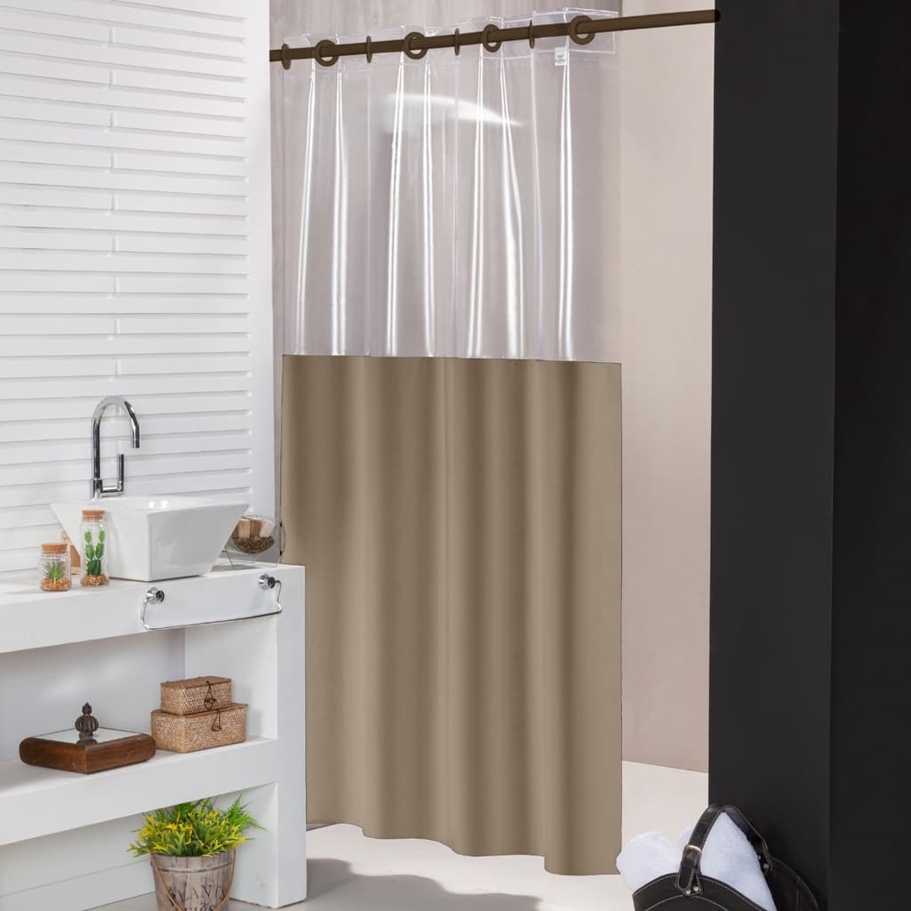 Cortina para Box Banheiro 1,40x1,90 Pvc com Ilhos Colorida Promoção