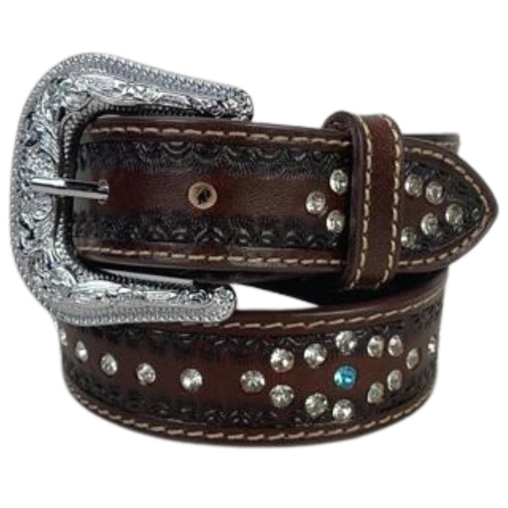 Cinto Infantil Feminino Em Couro Pyramid Country Com Strass