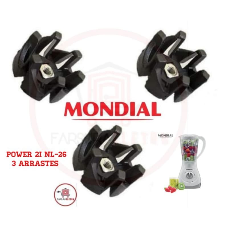 3x Arraste do Copo Original Liquidificador Mondial Power 2i NL-26
