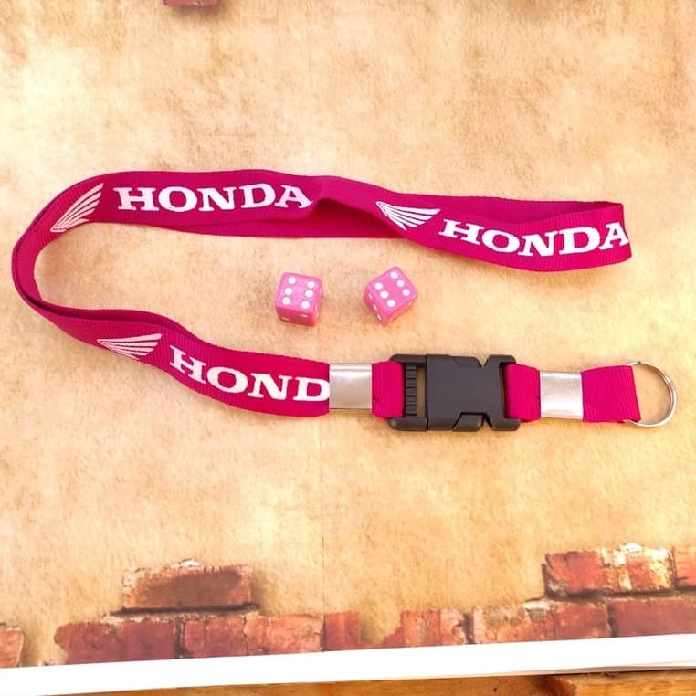 Kit Menina Cordão Chaveiro + Pino de Pneus Dadinho Rosa para Moto