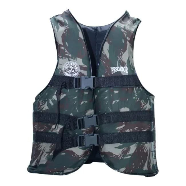Colete Salva Vidas Pescador Camuflado - Marítimo - adulto 80 90 100 110 120kg