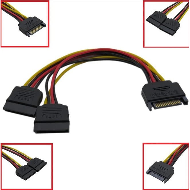 Adaptador Força Sata Y Splitter Duplo 1x Macho + 2x Femea