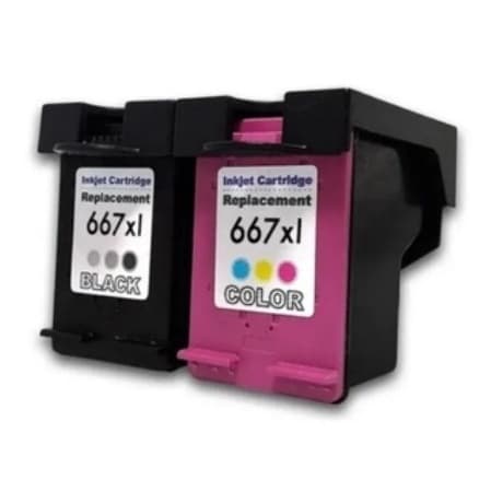 Kit Cartucho De Tinta 667xl Preto E Colorido Hp 2374 2376 2776