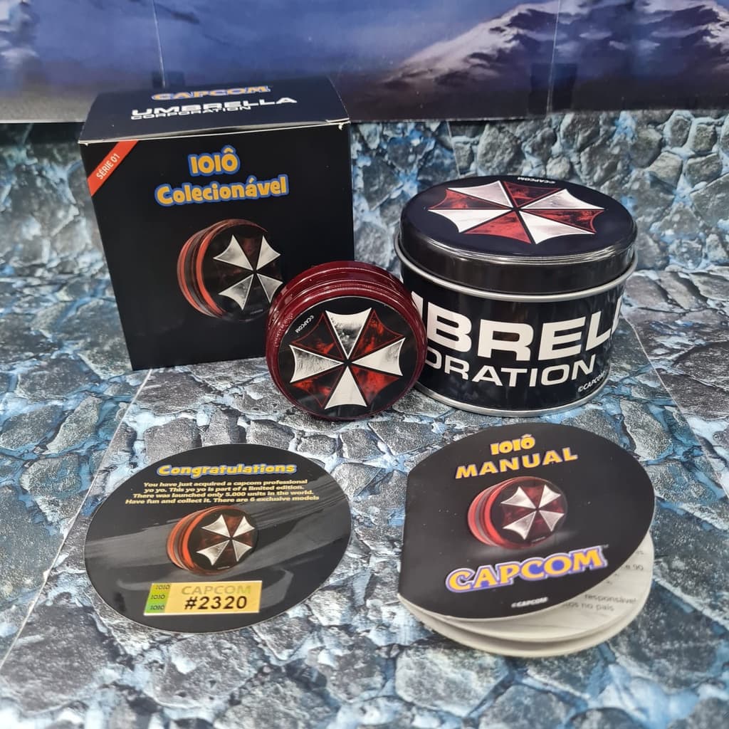 Ioio  Lata Resident Evil Umbrella Corps Oficial Capcom Eixo de madeira Peças Limitadas 5000 Unidades Numerado #2320