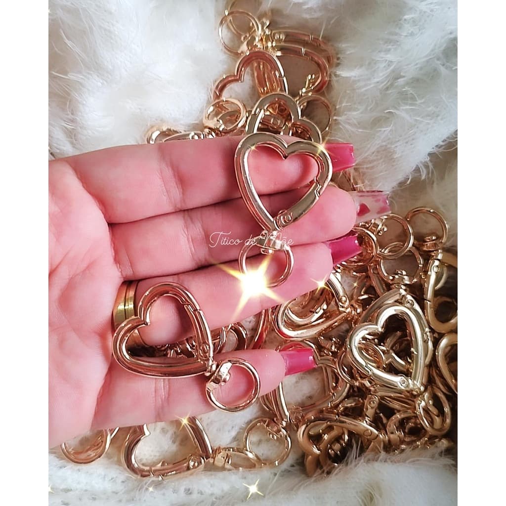 Mosquetão Coração com alça 1º linha Excelente Banho