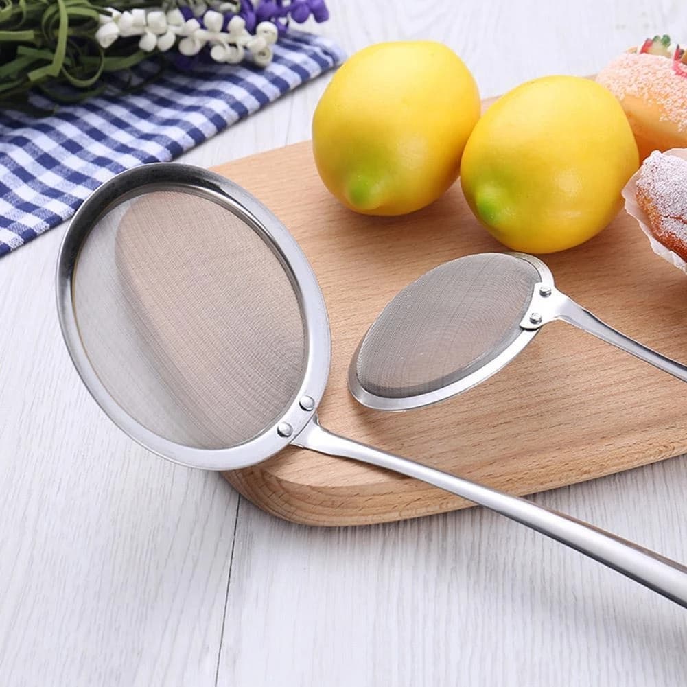 Escorredor De Aço Inoxidável Colher Filtro De Alimentos Colher Colher Filtro Malha Acessórios De Cozinha Skimmer Cozinha