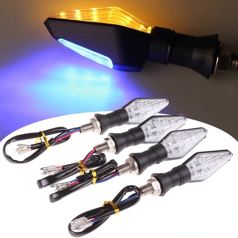 Universal Motocicleta Amarelo Claro Led Indicador De Sinal De Volta Luz Moto Seta Flasher Luzes Traseiras