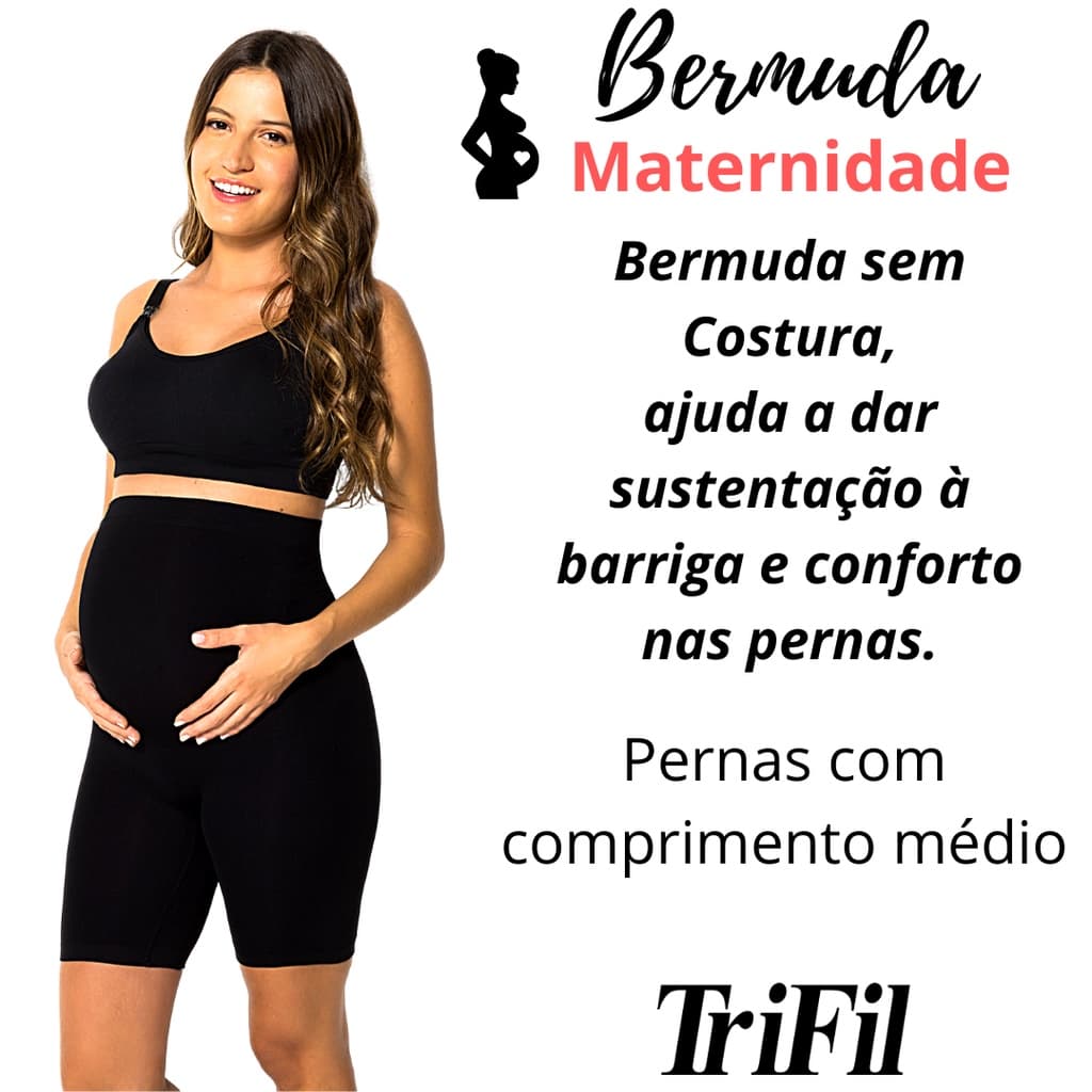 Bermuda Sustentação Para Gestante Maternidade Trifil Sem Costura 5211