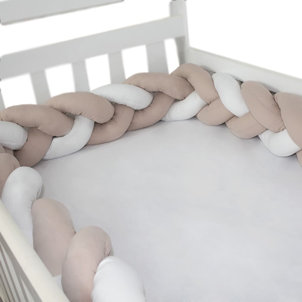 Protetor Trança Rosê Com Branco Avulsa Para Berço 4,00 Mts, Laura Baby
