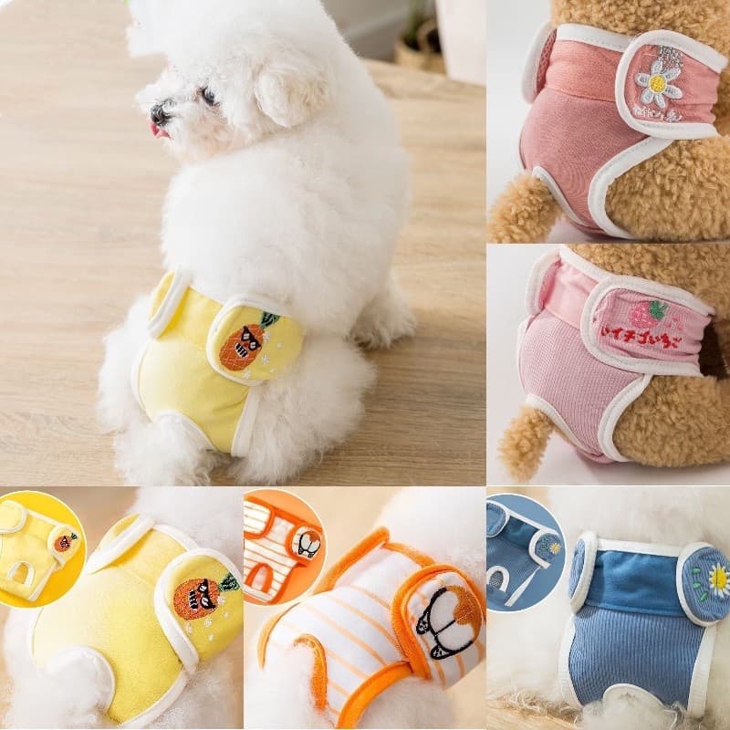 Fraldas para Cães Fêmeas - Estampas Divertidas de Desenhos Animados | Laváveis e Confortáveis para Período Menstrual