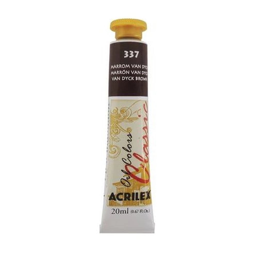 Tinta a Oleo Acrilex Marrom Van Dyck 337 Oil Colors Classic