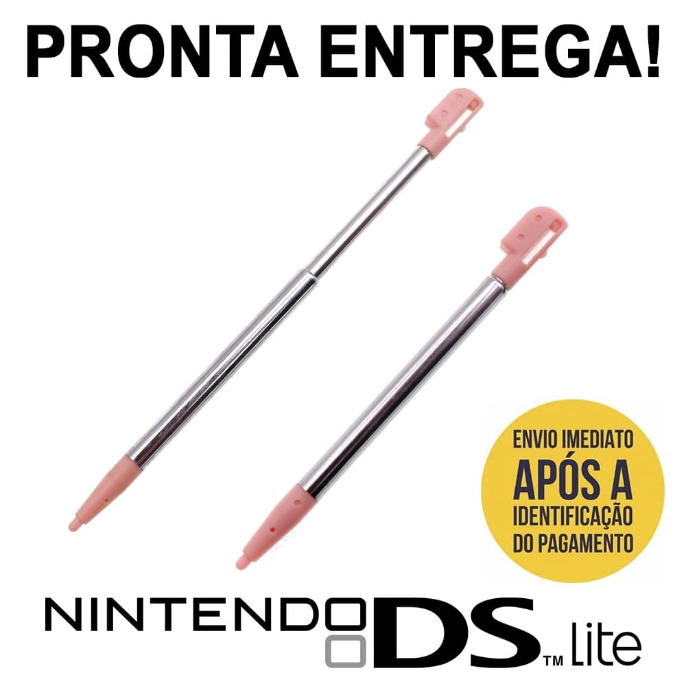 Caneta Stylus Retratil Metal Rosa Touch Screen Nintendo Ds Lite!