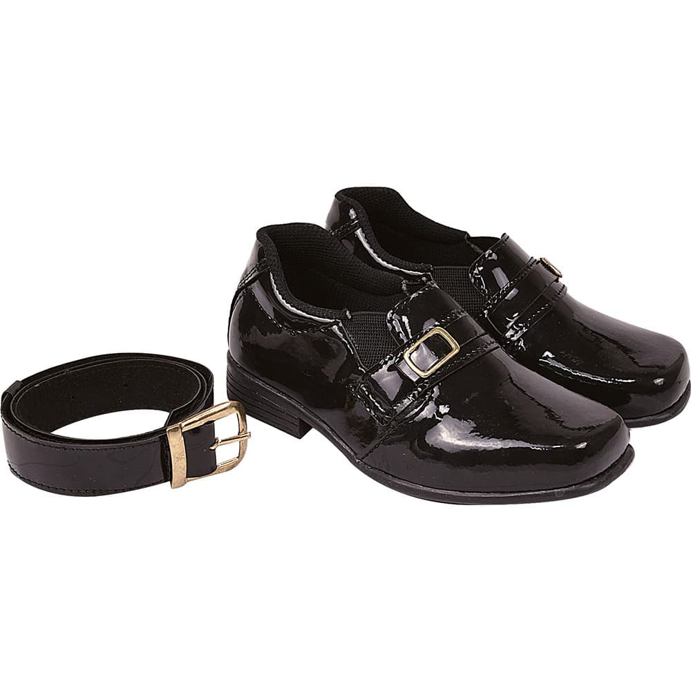 Sapato Social Infantil Menino Verniz com Cinto Preto