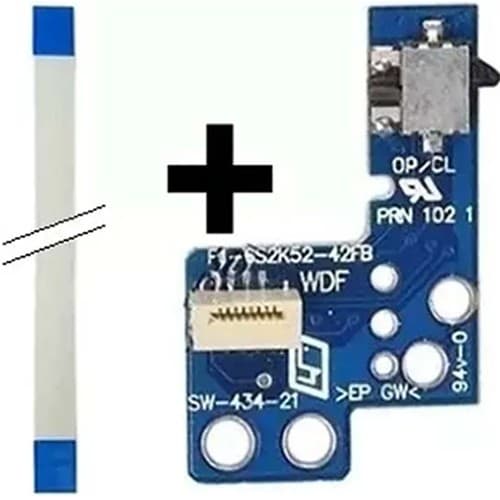 Kit Placa Power Reset Ps2 Slim Scph 9000x + Cabo Flat Flex 8 Vias 7.5 cm