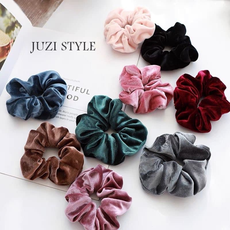Kit 12/24/36 unidades Scrunchies de Veludo elástico de cabelo DIVERSAS CORES