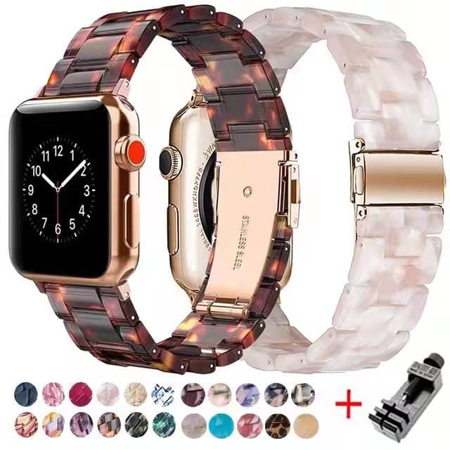 Resina Pulseira De Relógio Para apple watch 6 5 4 Banda 42mm 38mm Transparente correa Cinto iwatch Série 3/2 44mm 40mm