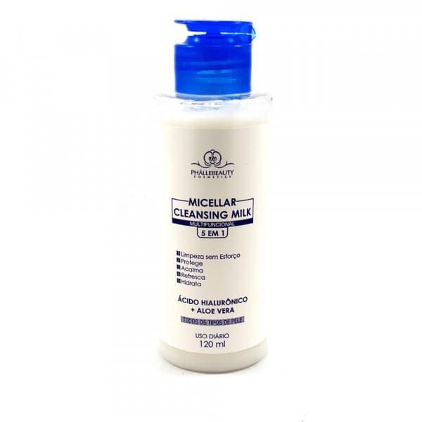 Cleansing Milk Demaquilante Micelar PhálleBeauty 5 em 1