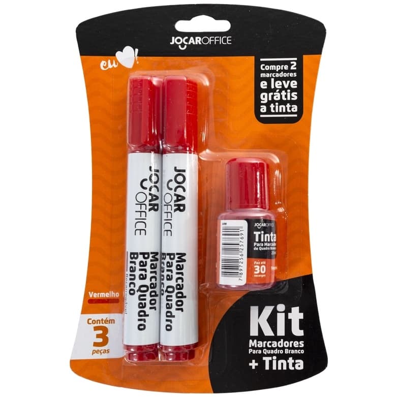 Caneta + Tinta para Quadro Branco Recarregável kit 2 Canetas + 1 Tinta Jocar Futuro Beart Masterprint