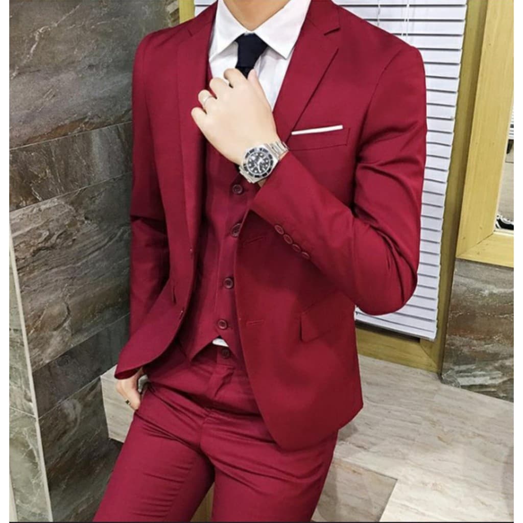 Terno Masculino Luxuoso Marsala (palitó+ Calça+ Cabide+capa Protetora)