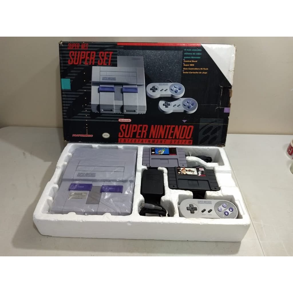 Super Nintendo Fat Com Mário Original +caixa +isopor +manual