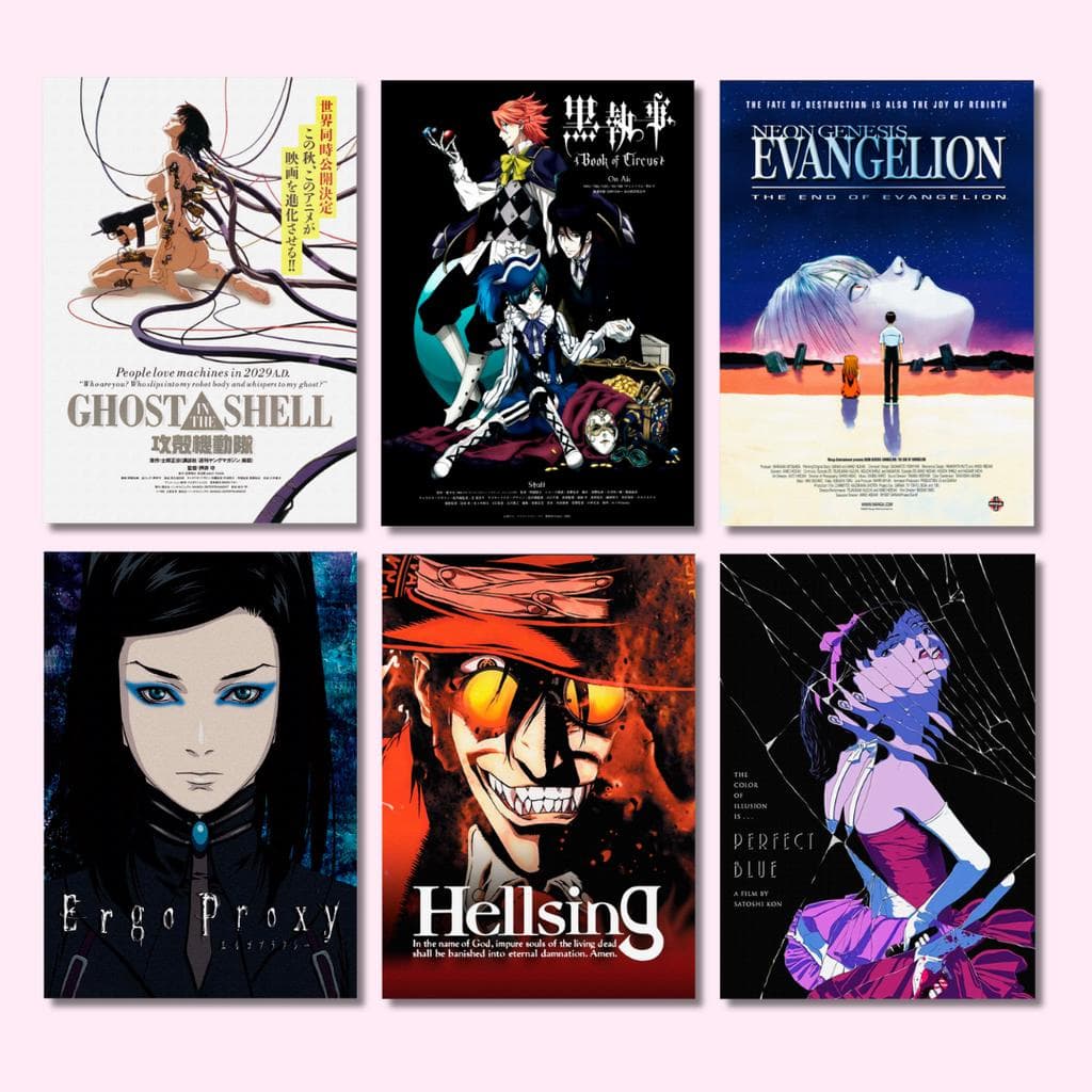 Poster ADESIVO A4 anime - Neon Genesis Evangelion, Hellsing, Death Note, Ghost in the Shell e mais!