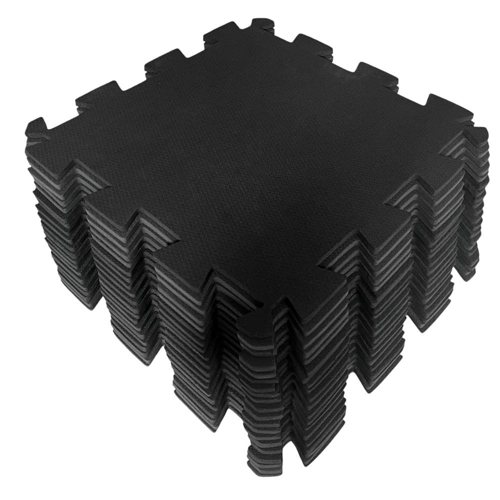 Kit 20 Tatames - EVA Preto Econômico - 50x50x1 cm.