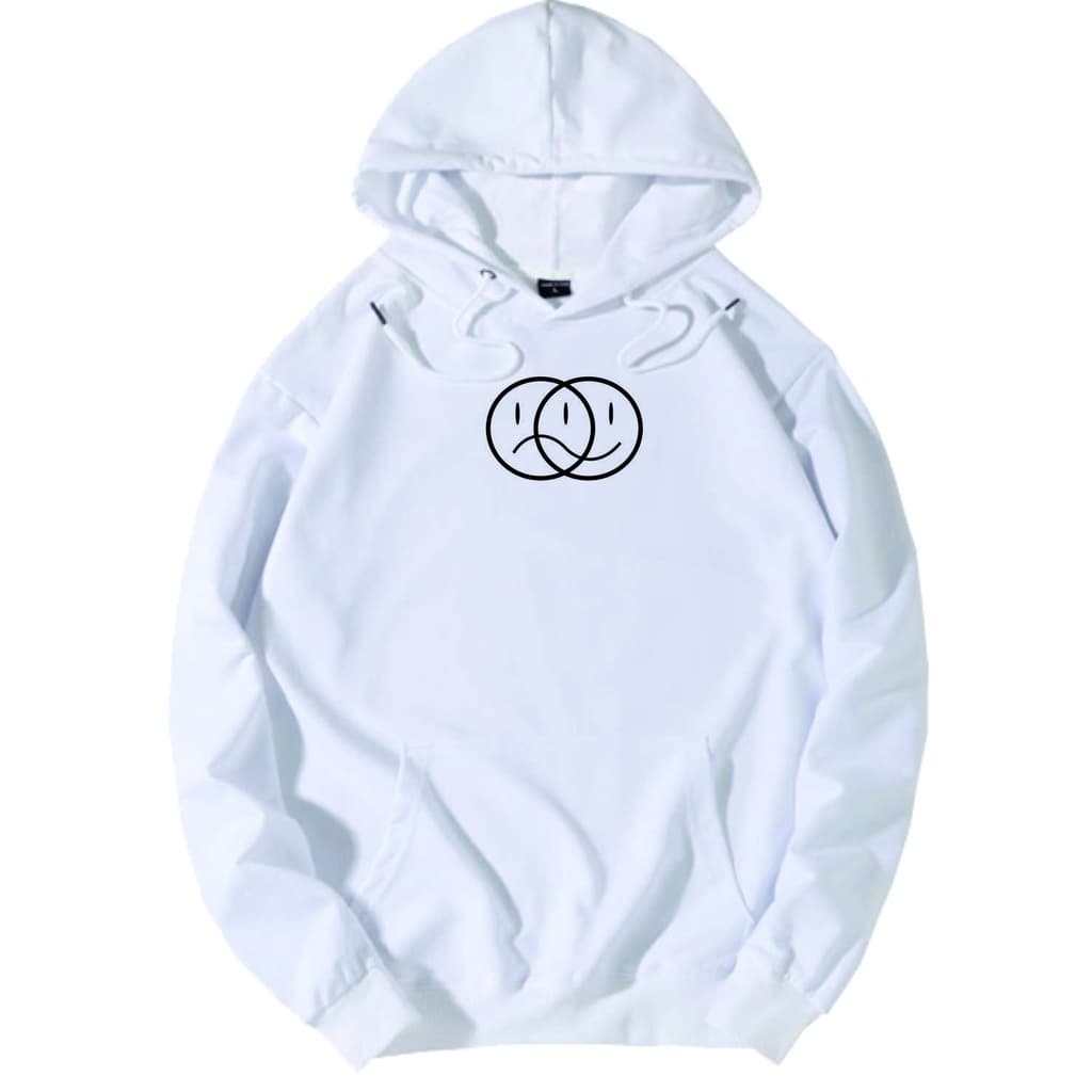 Blusa Triste Feliz  Happy Sad Tumblr Canguru Emoji Moletom