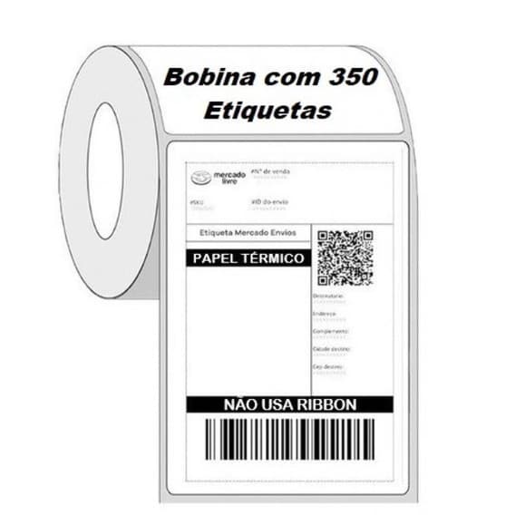 Etiqueta Térmica 100 x150 Serrilhada 350 Folhas Envios