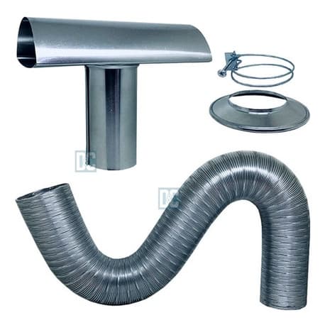 Kit Chaminé com Tubo Alumínio Para Aquecedor De Água A Gás 80mm **