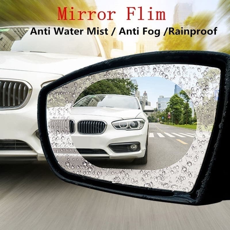 2pcs Auto Azul Oval Carro Anti Nevoeiro À Prova De Chuva Espelho Retrovisor Película Protetora