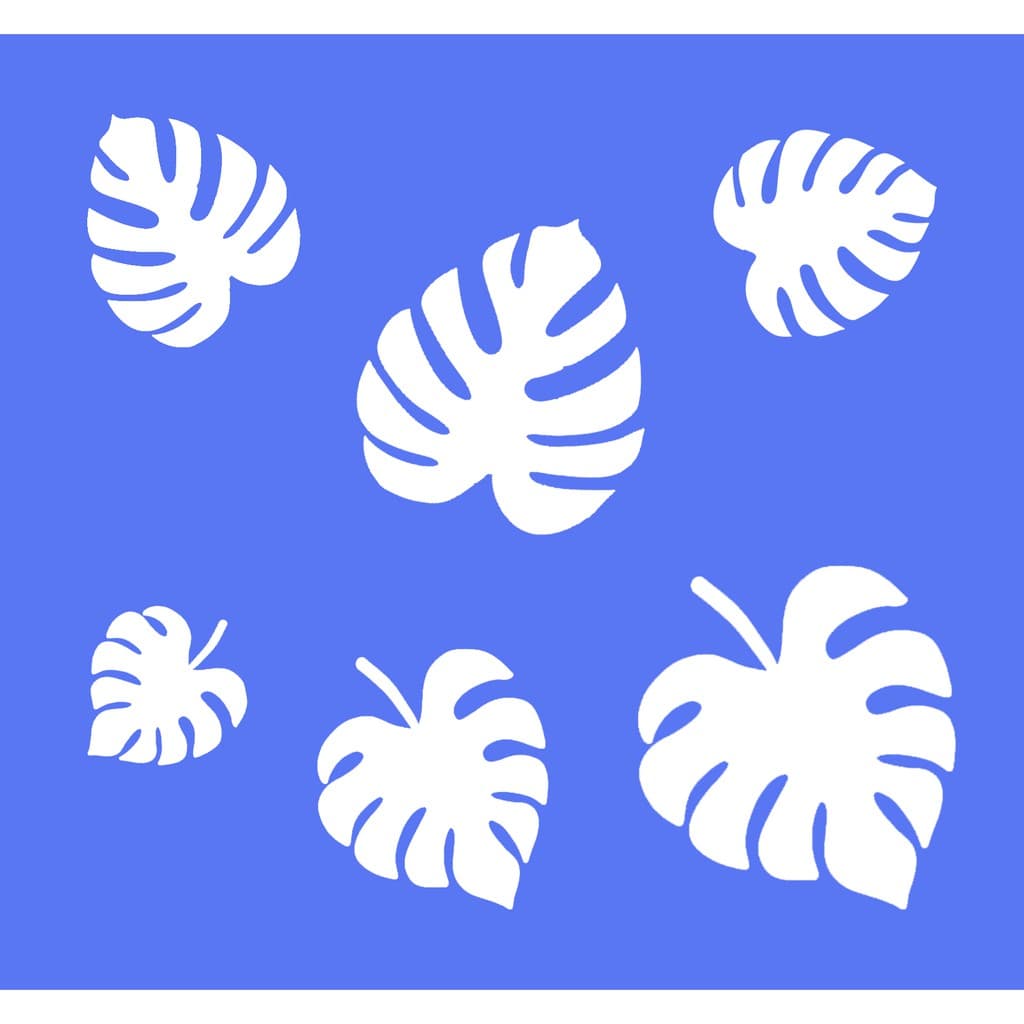 Stencil Folhas Para Pintura - Molde Vazado - Estêncil - Tamanho 15x14 Unidade - Lumon