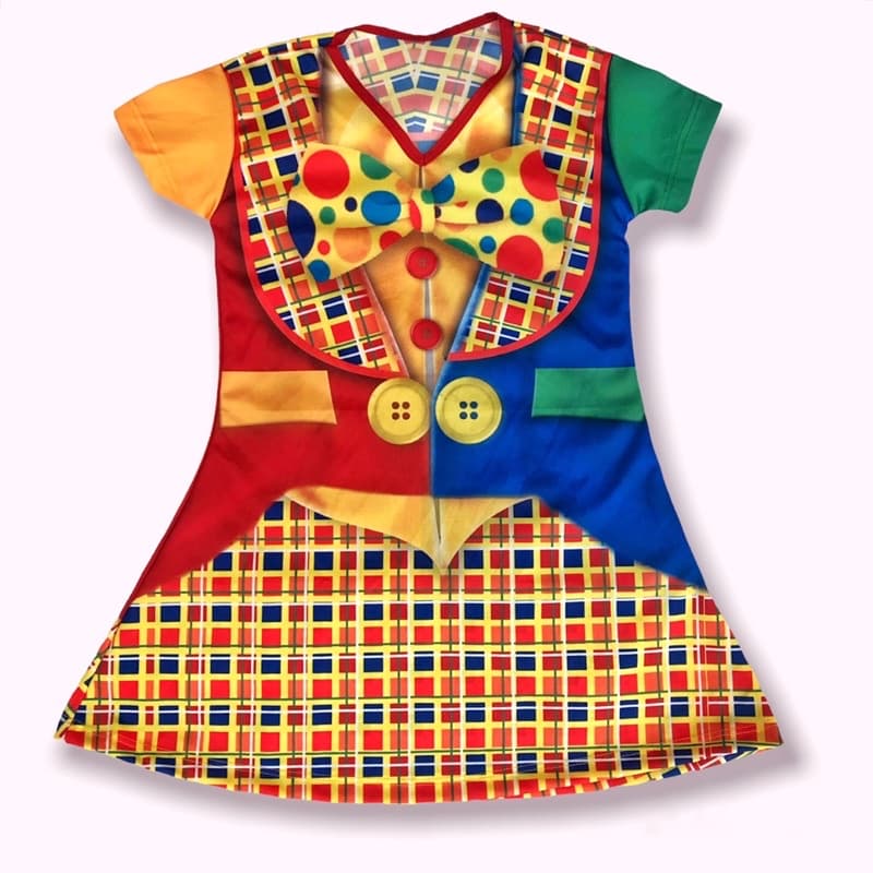 Fantasia Temática Palhacinha Infantil Feminina Princesa Barato Menina Promoção