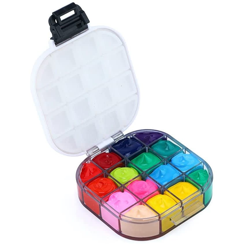 Caixa De Paleta De Armazenamento Com Pintura Xileyw 16well Hermético Portátil Preto/Vermelho