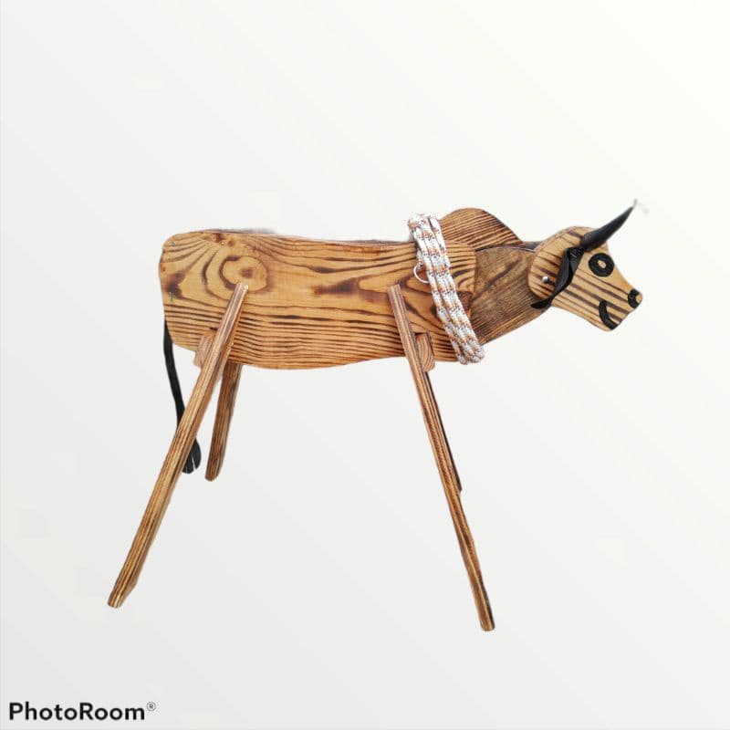 Boi de Madeira- Vaca parada para laço- boizinho