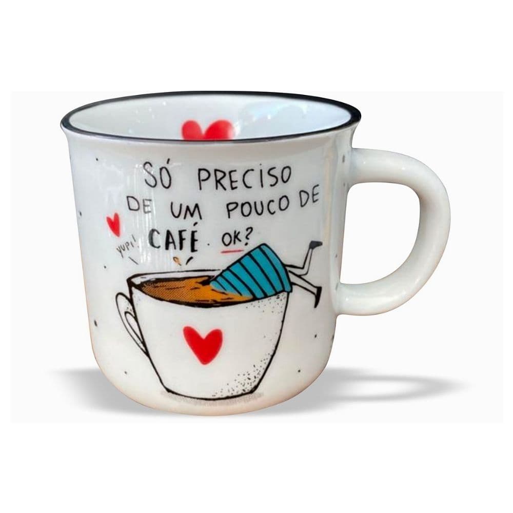 Caneca Menina "Só Preciso de um Pouco de Café" - Xícara.