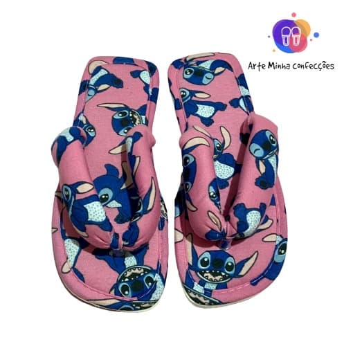 Pantufa Chinelo De Quarto de Verão Feminino, Chinelo de Dedo Estampado, Em Tecido Malha, Solado Flexível, Conforto para Casa ou Maternidade