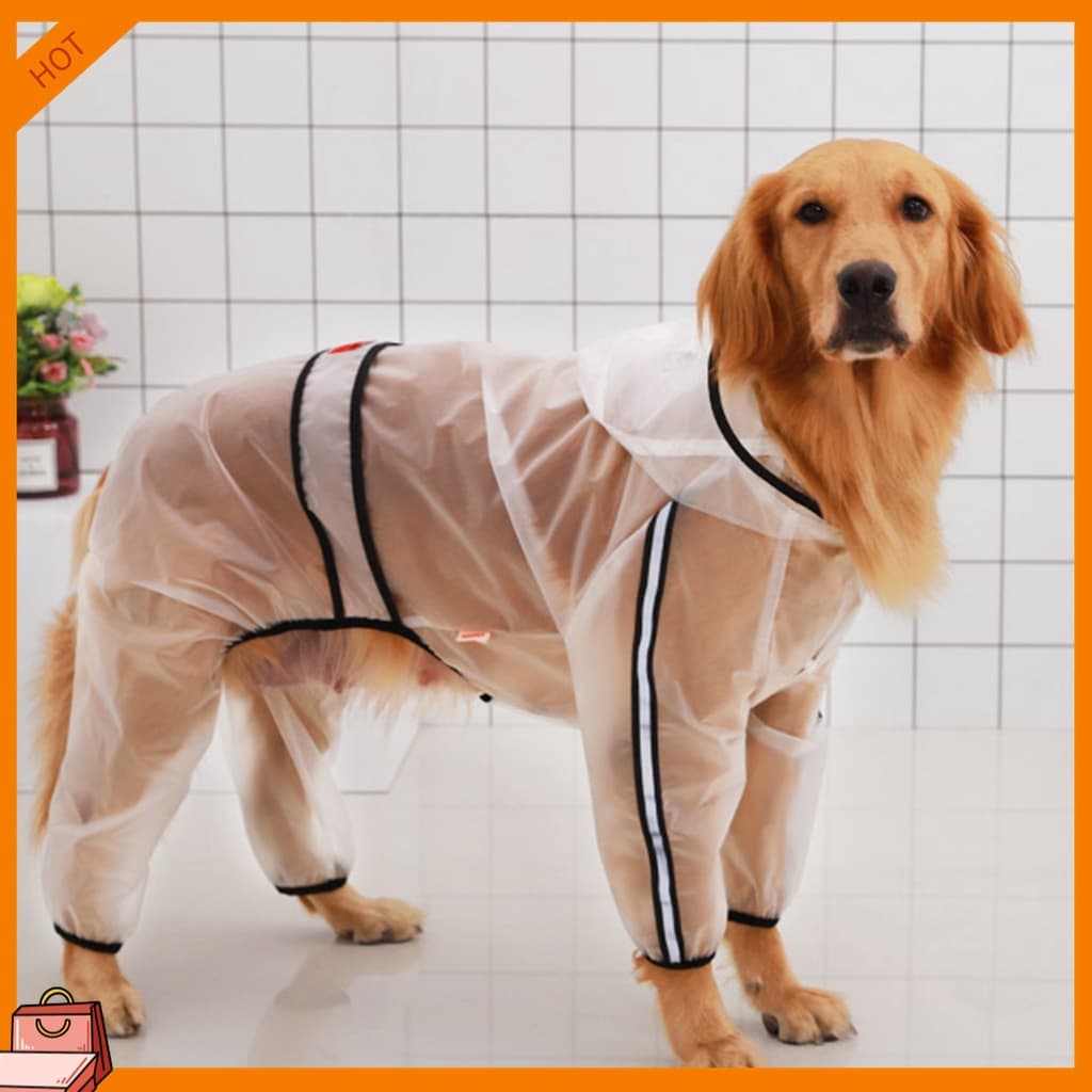 Capa De Chuva De Pet Transparente À Prova D'água De Quatro Patas Para Cães/Gatos