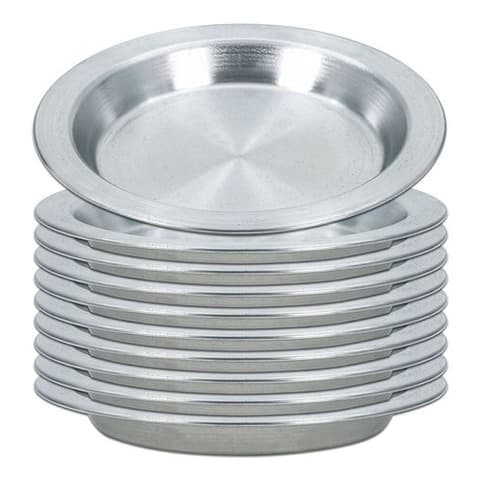 Kit com 10 peças de prato escolar em aluminio - 350 ml - 21 cm