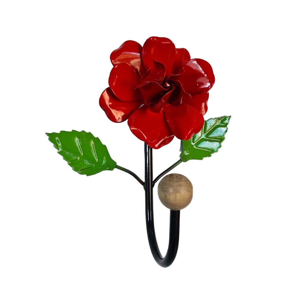 Cabide De Parede Com Flor De Ferro 1 Gancho