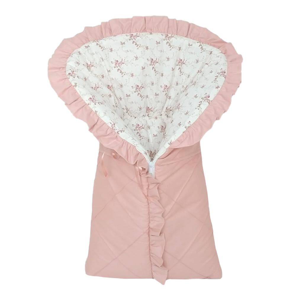 PORTA BEBE FLORAL MENINA SACO BEBE MACIO COM ZIPER 100% algodão